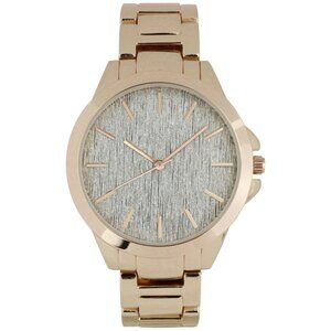 I.n.c. International Concepts Womens Rose Gold Scratch Face Bracelet Watch 39mm